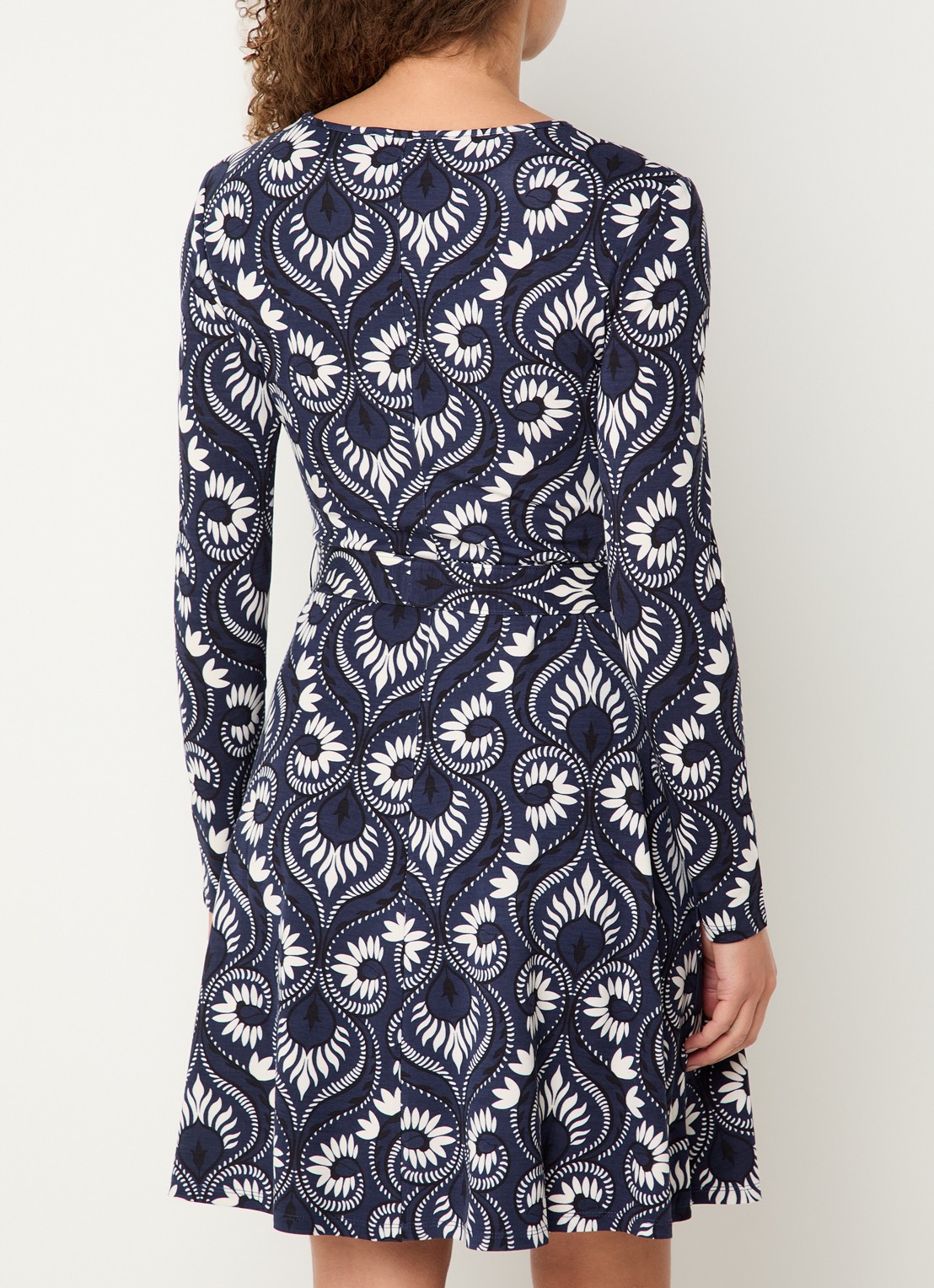 MaxMara Mini jurk met print - achterkant donkerblauw