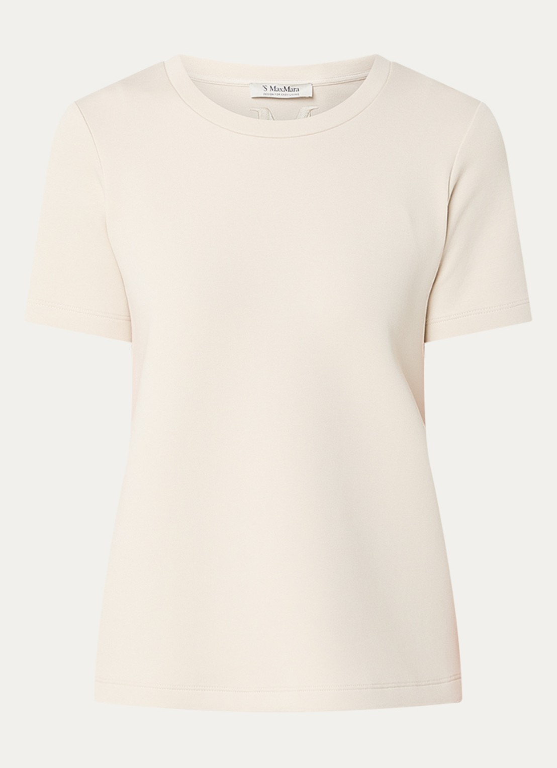 MaxMara Nancy T-shirt met ronde hals - voorkant beige