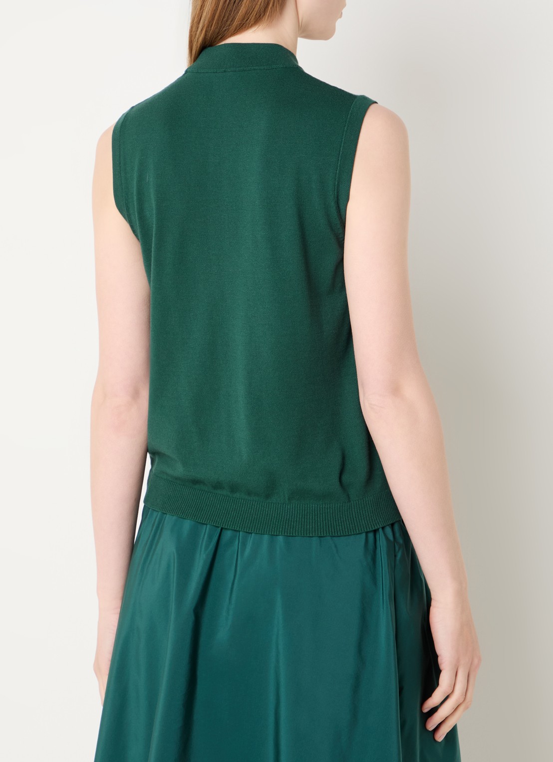MaxMara Nazione mouwloze trui met ribstructuur - achterkant 4 groen