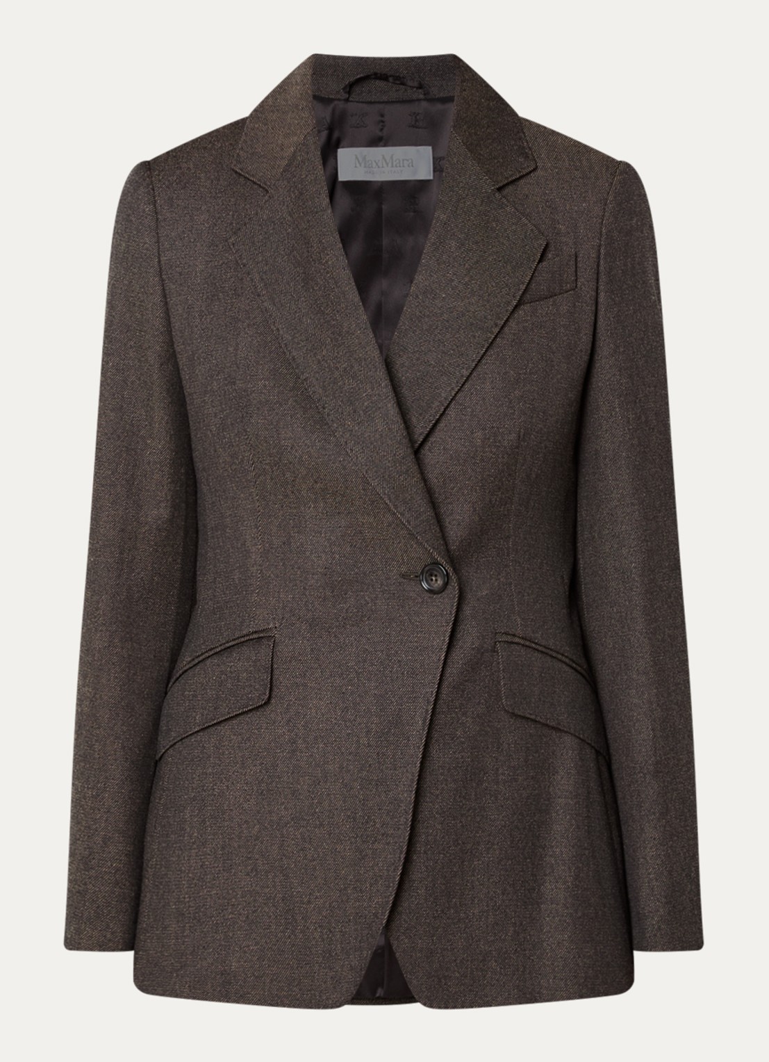 MaxMara Neutro blazer van scheerwol - voorkant donkerbruin
