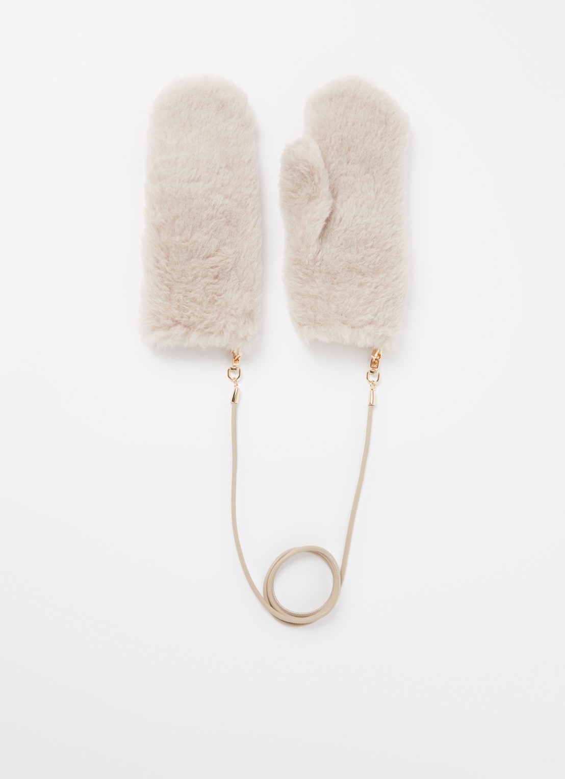MaxMara Ombrato wanten in kamelenwolblend - voorkant zand