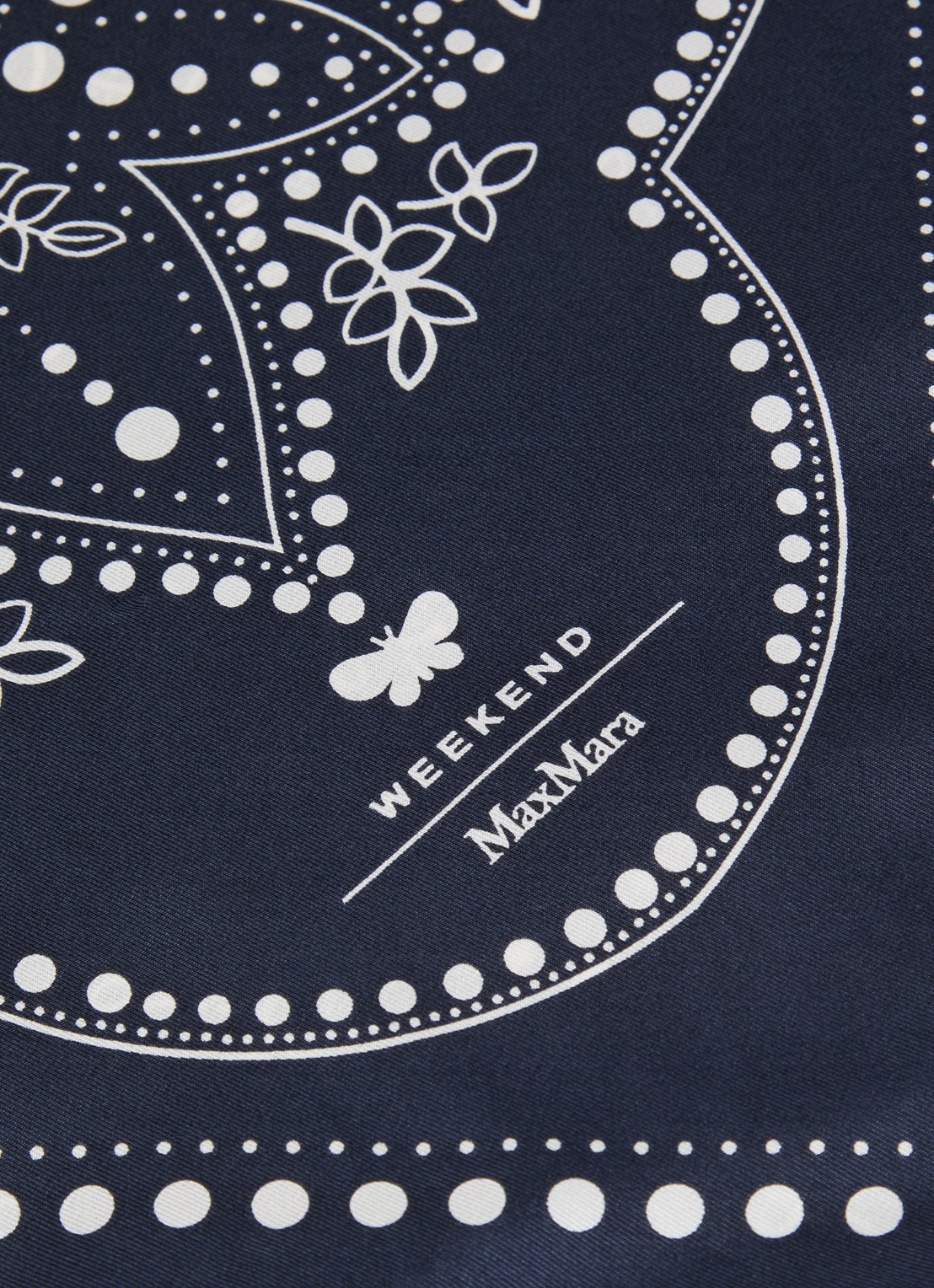 MaxMara Onesto sjaal van zijde met paisley dessin 90 x 90 cm - detail 4 donkerblauw