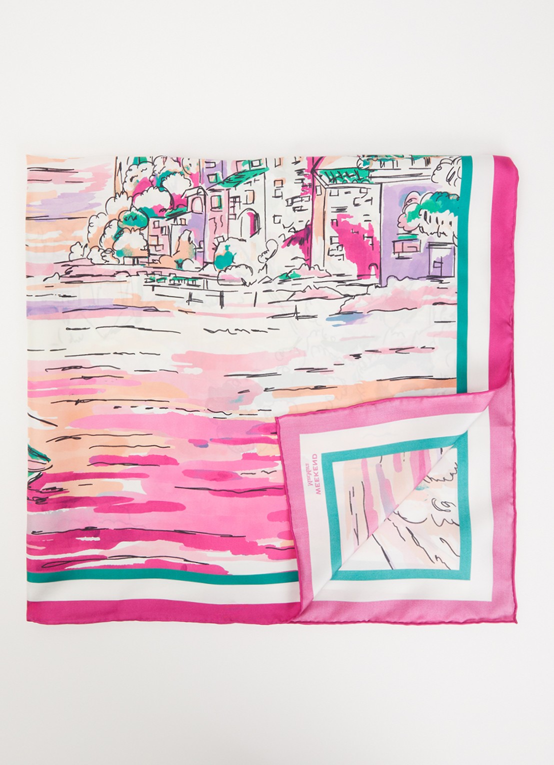 MaxMara Onesto sjaal van zijde met print 90 x 90 cm - voorkant 3 roze