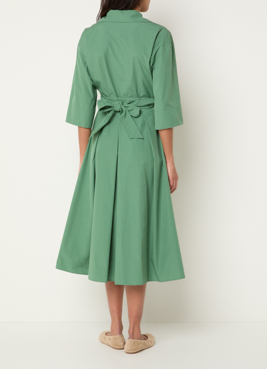 MaxMara Padana midi tuniekjurk met strikceintuur - achterkant 4 groen