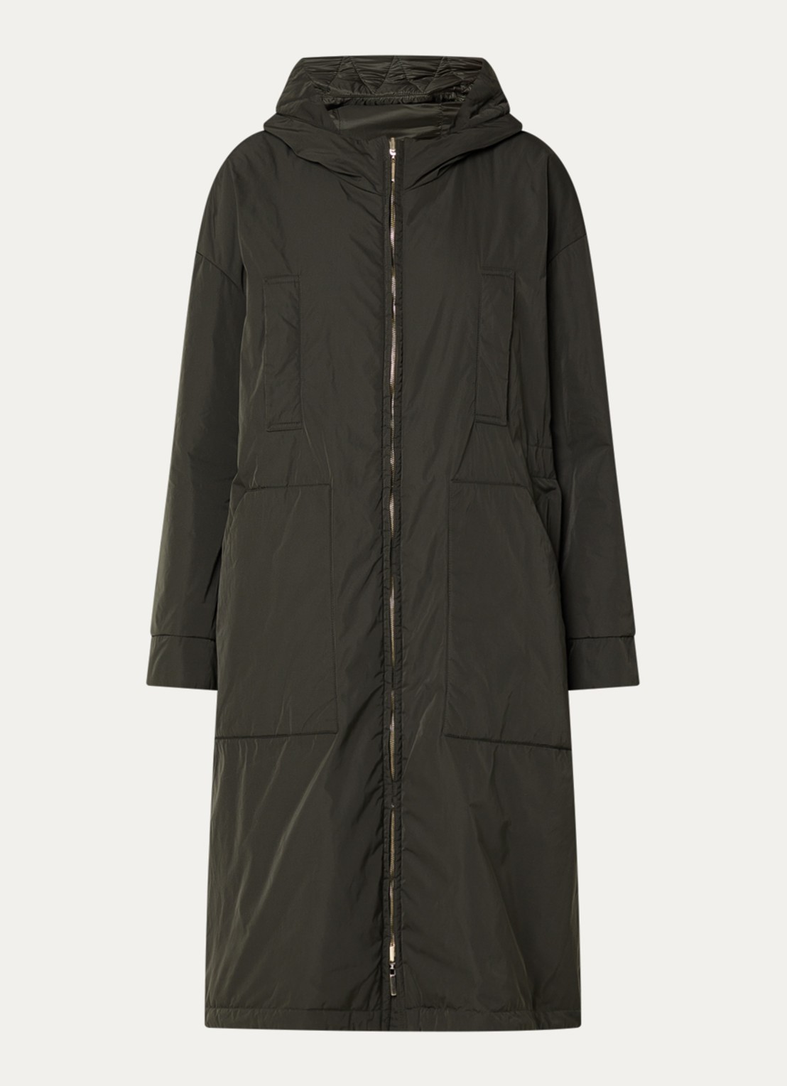 MaxMara Parka met steekzakken - voorkant khaki