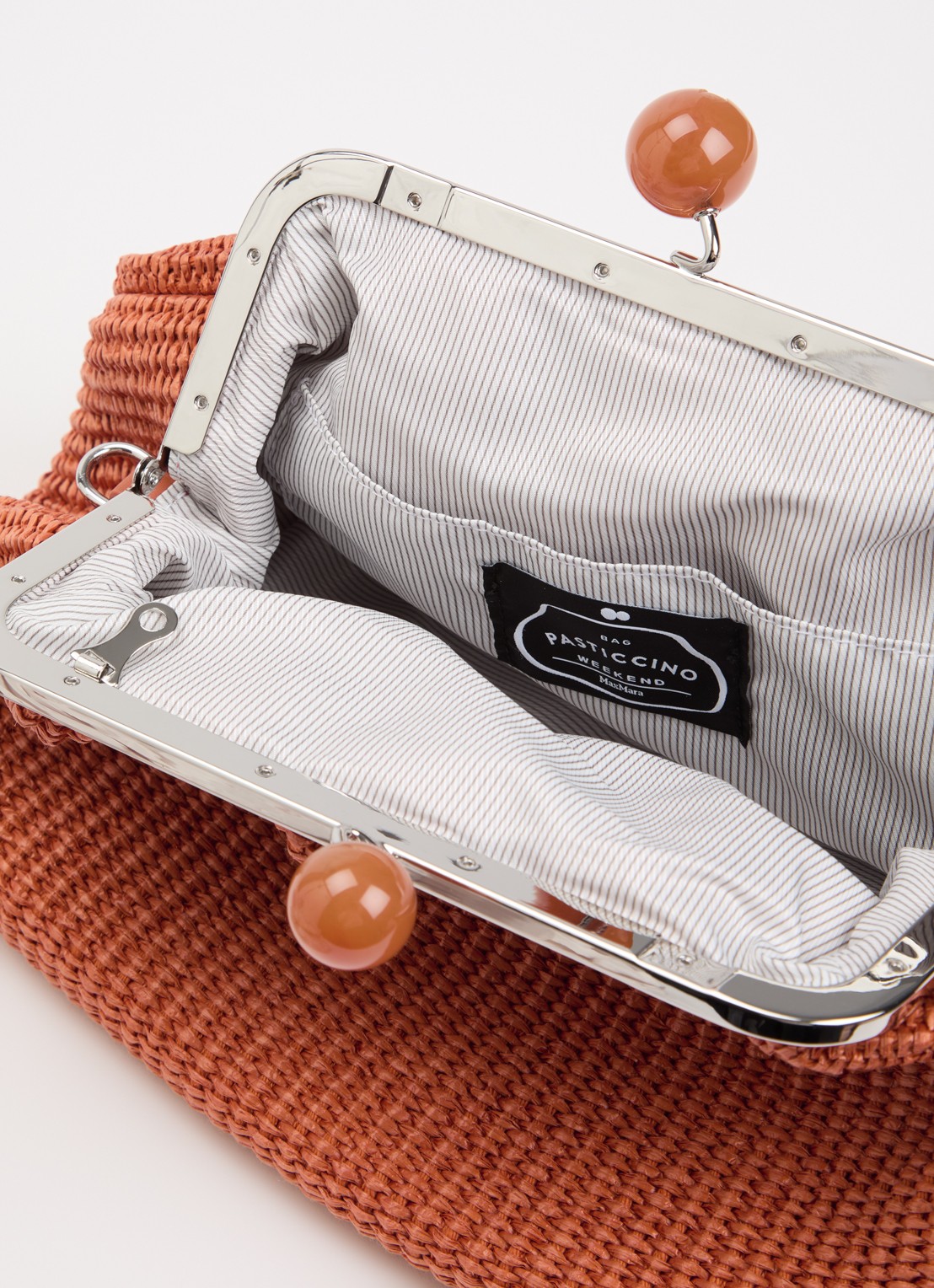 MaxMara Pasticcino clutch met gevlochten detail en afneembare schouderriem - detail 3 donkeroranje