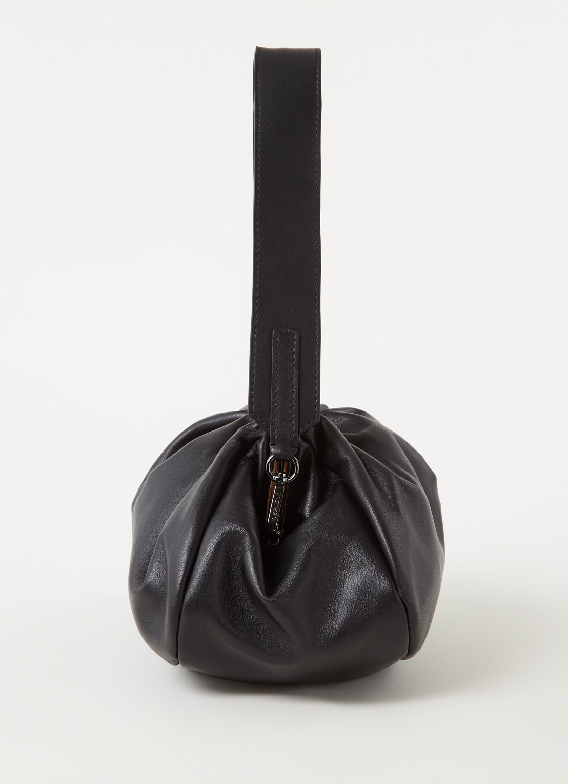 MaxMara Pasticcino clutch van leer met afneembare schouderriem  - detail 2 zwart