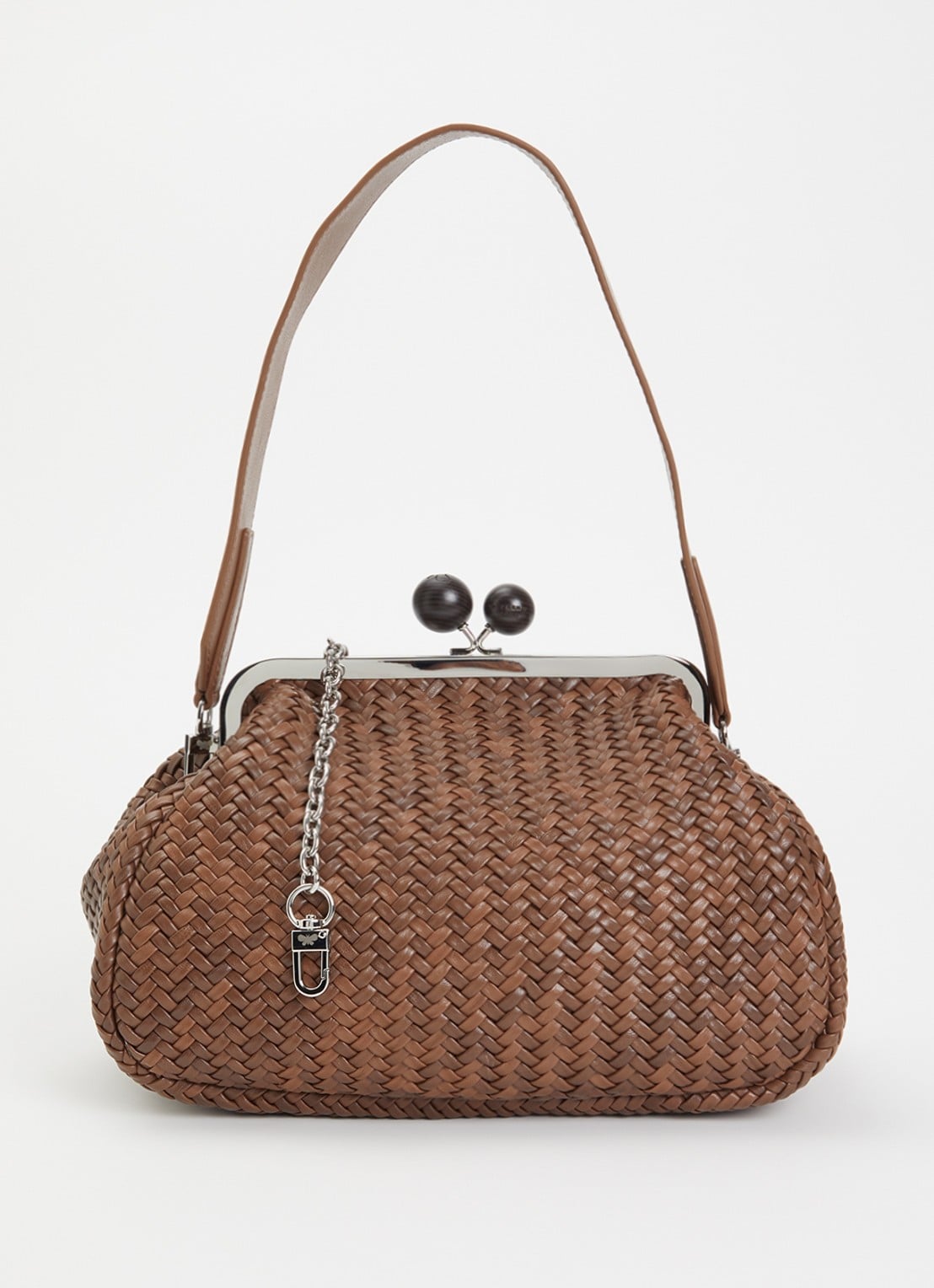 MaxMara Pasticcino M handtas van schapenleer met afneembare schouderriem - voorkant 5 bruin