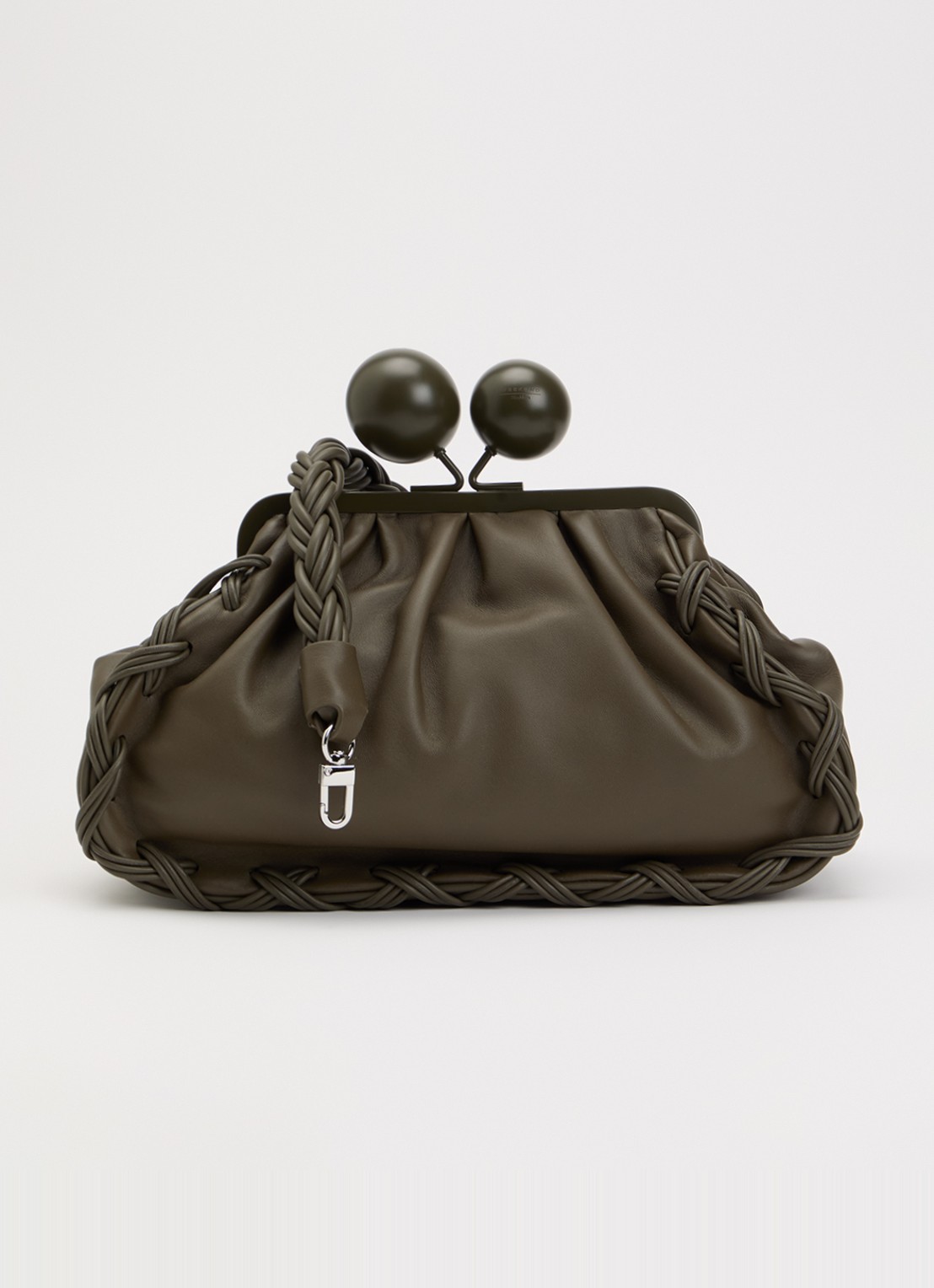 MaxMara Pasticcino schoudertas van leer met afneembare schouderriem - voorkant 5 khaki