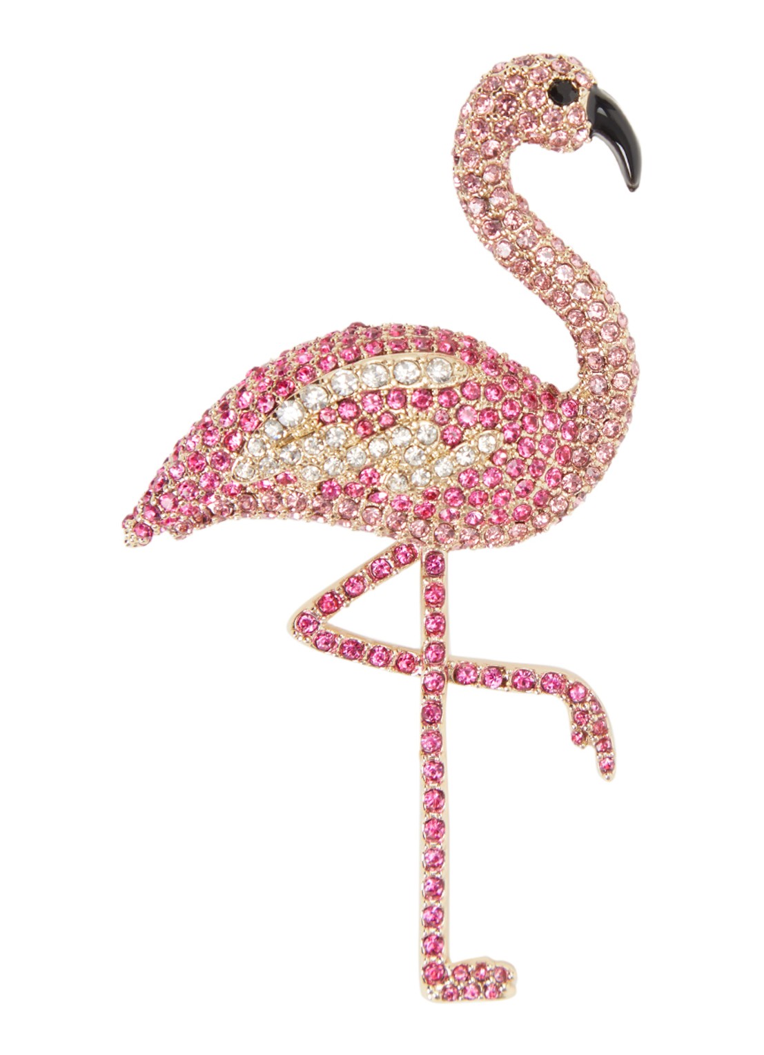 MaxMara Perle broche met strass - voorkant goud