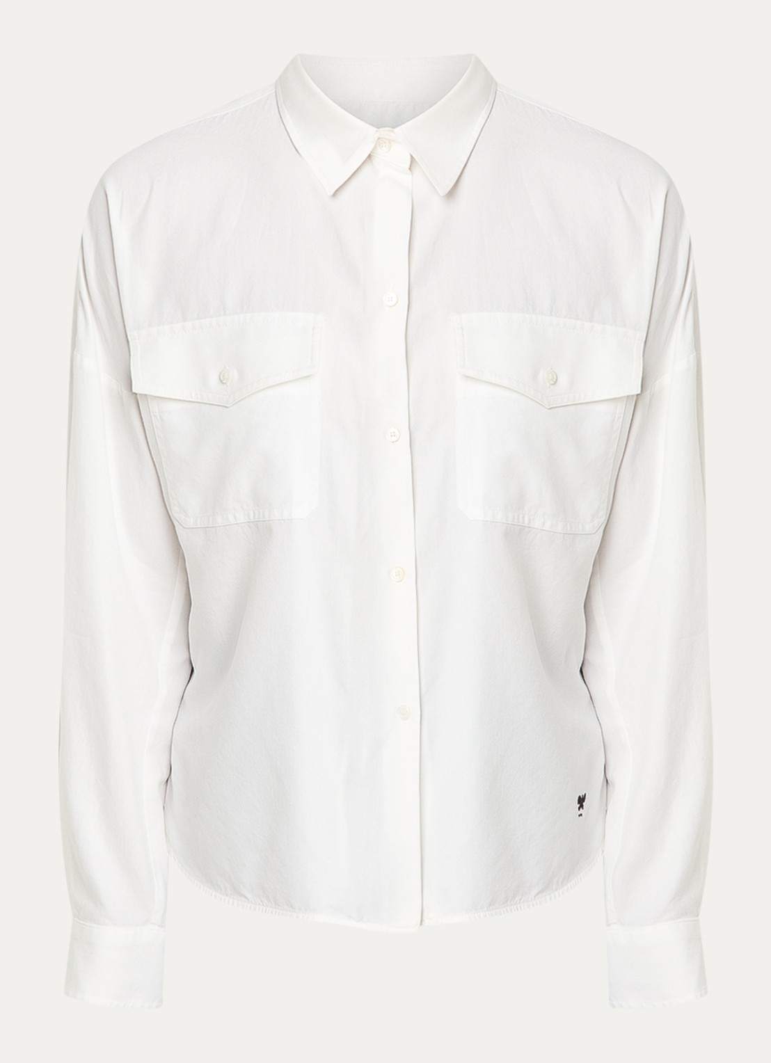 MaxMara Pesi blouse met borstzakken - voorkant 2 wit