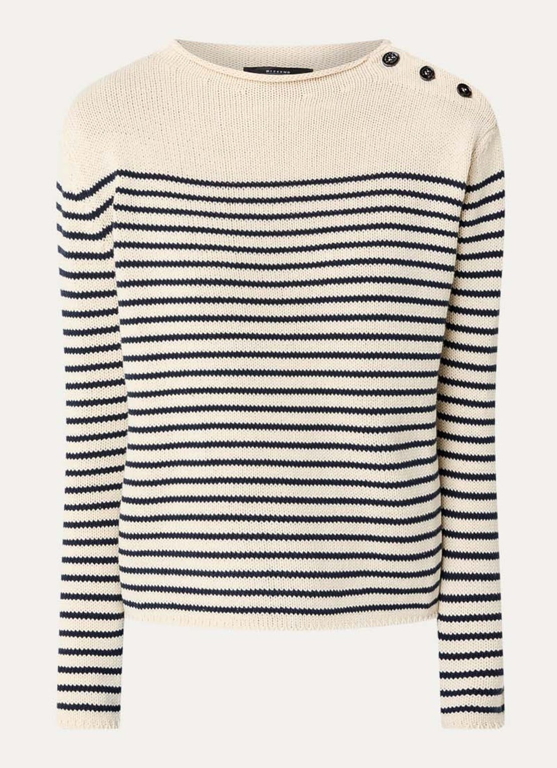 MaxMara Quadro fijngebreide trui met streepprint - voorkant ivoor