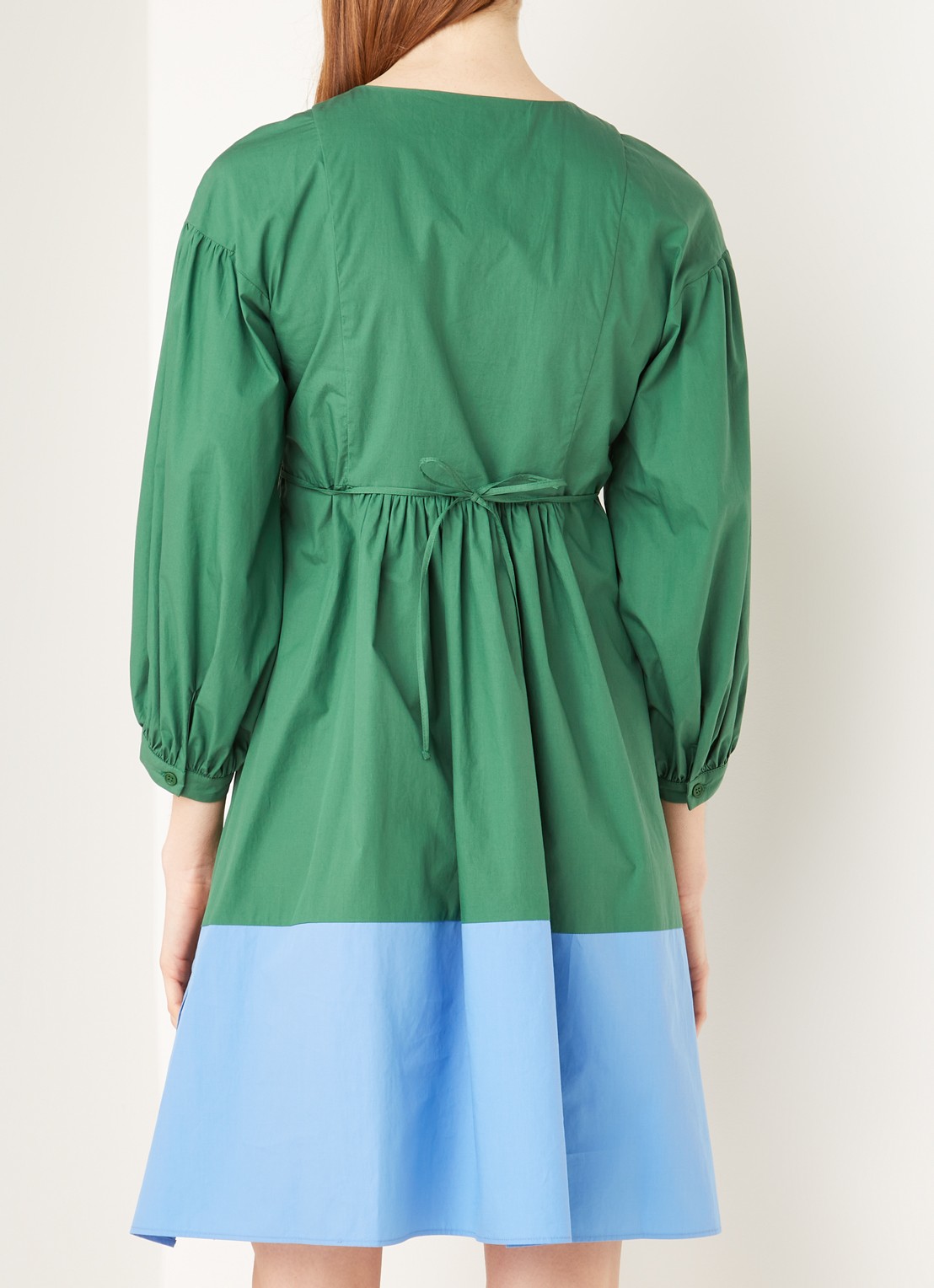 MaxMara Sala mini tuniekjurk met pofmouw - achterkant 4 groen