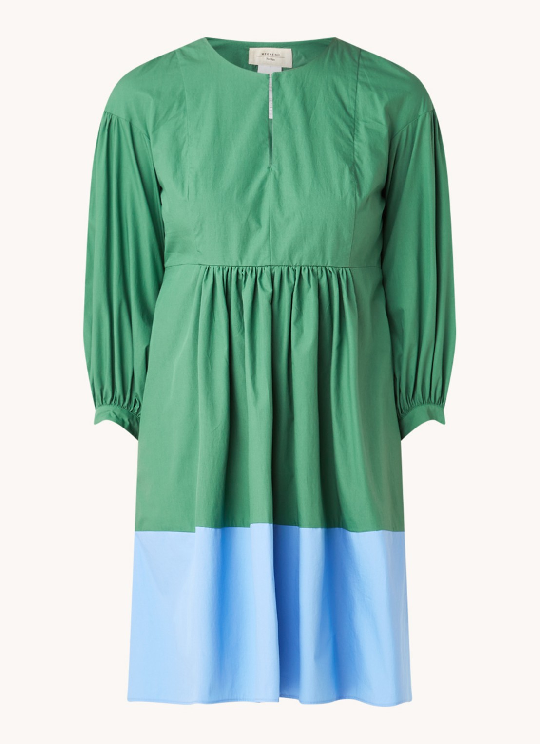 MaxMara Sala mini tuniekjurk met pofmouw - voorkant 2 groen