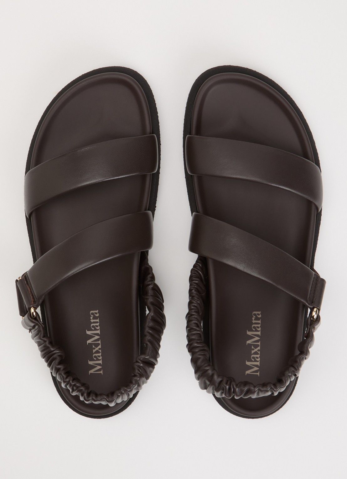 MaxMara Sandalen van leer  - detail 4 chocoladebruin