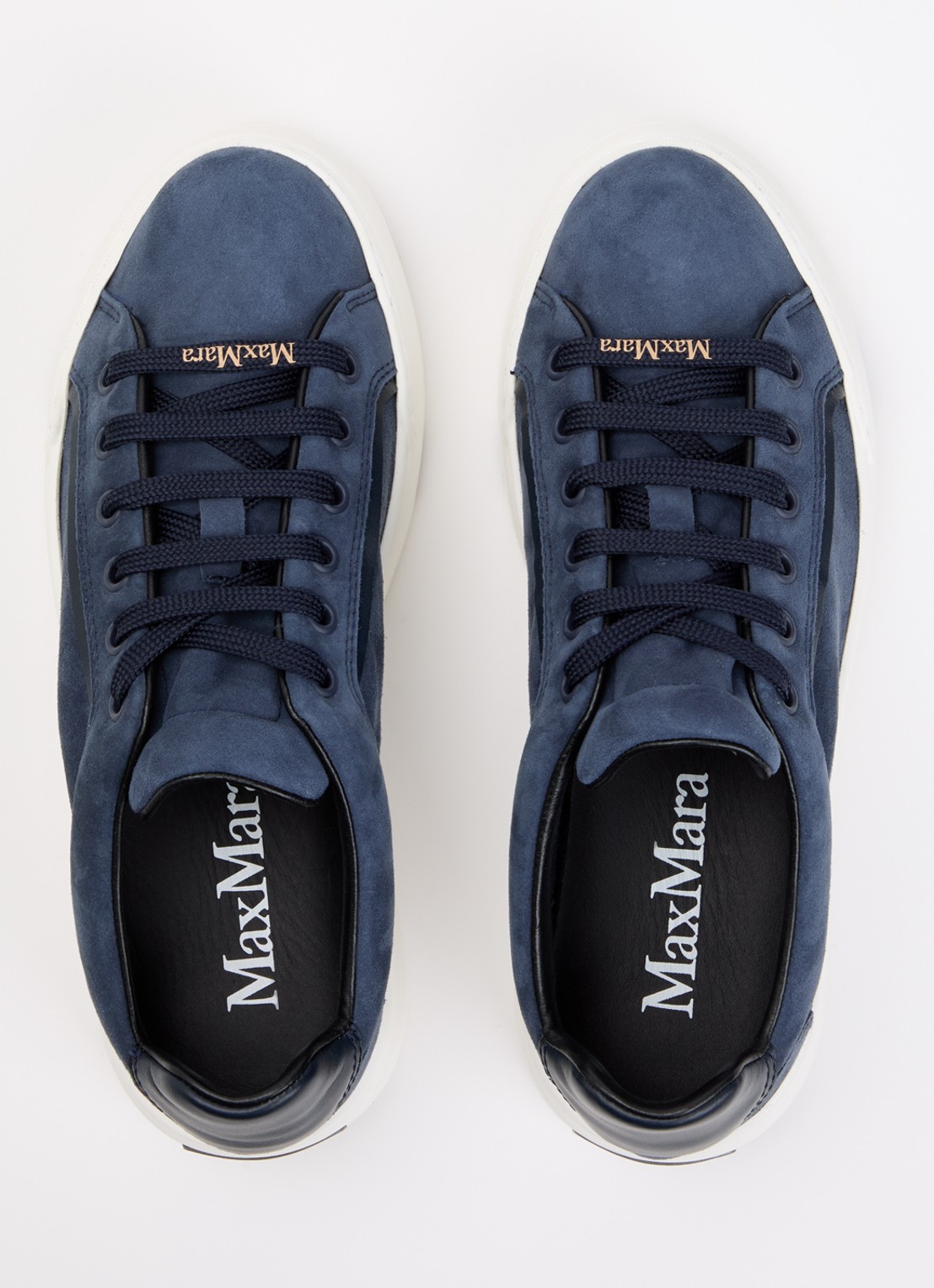 MaxMara Sneaker van suède met details van leer - detail 3 indigo