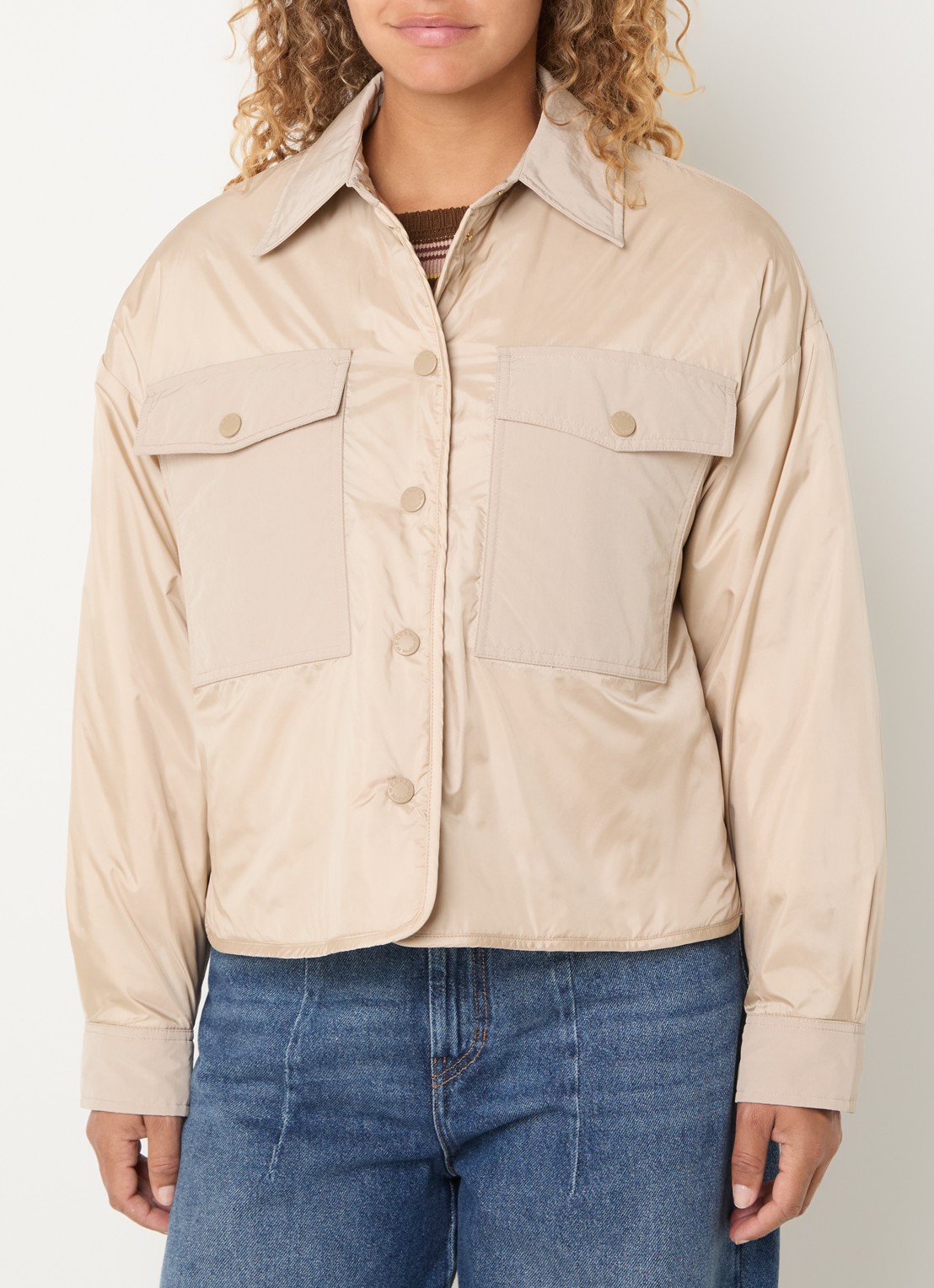 MaxMara Sughero reversible gewatteerd jack met waterafstotende coating - detail 3 zand