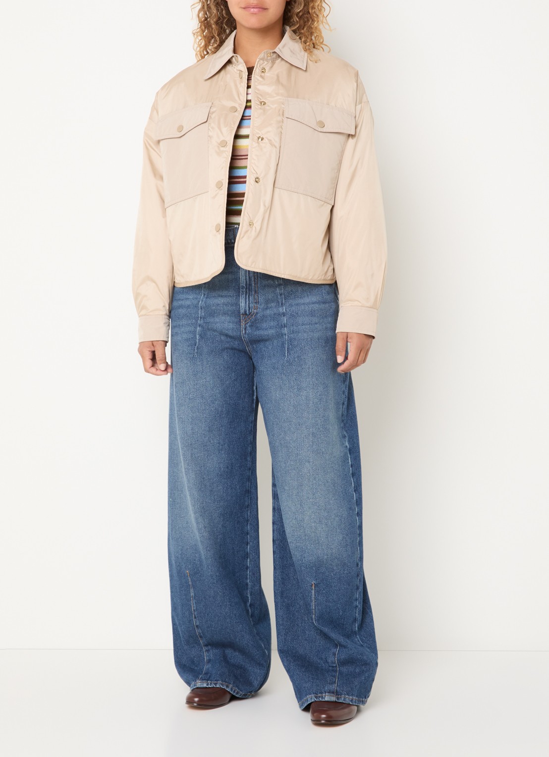 MaxMara Sughero reversible gewatteerd jack met waterafstotende coating - voorkant 2 zand