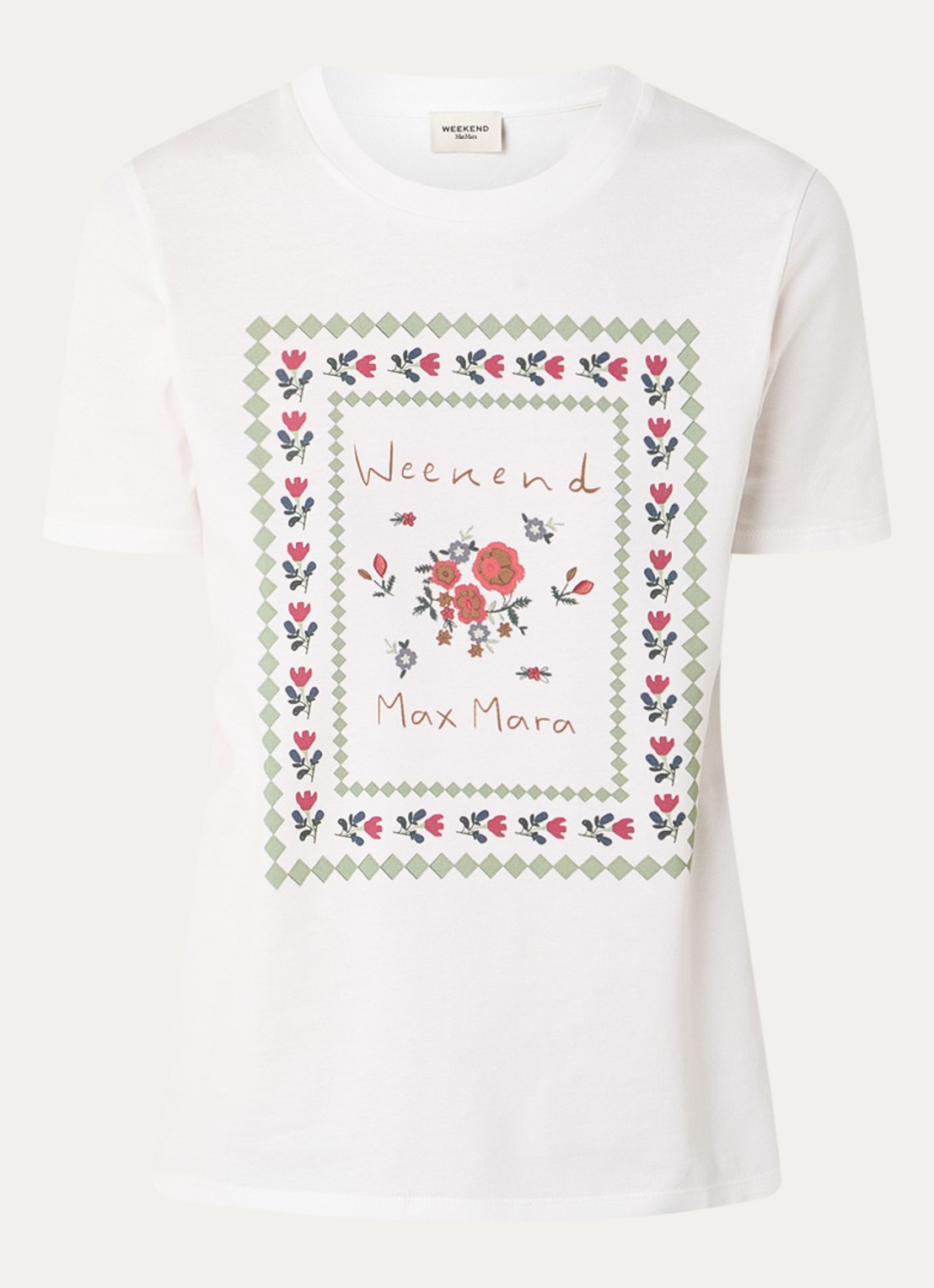 MaxMara T-shirt met logoprint - voorkant wit