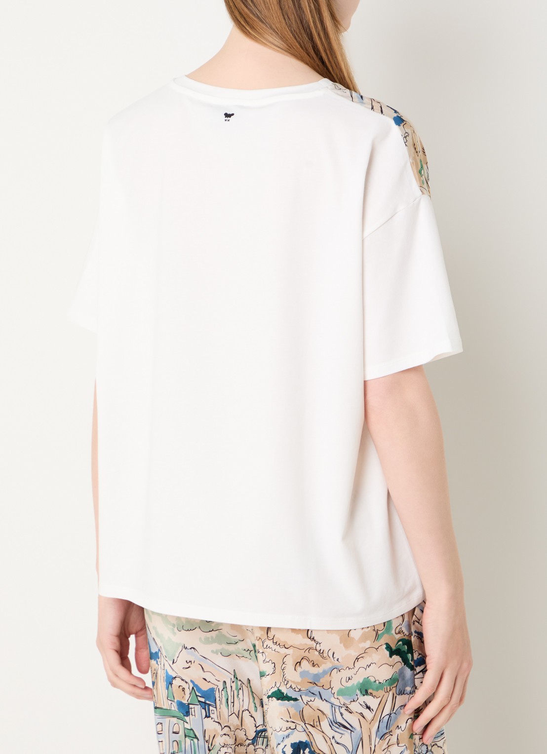 MaxMara Terzo T-shirt met print - achterkant lichtblauw
