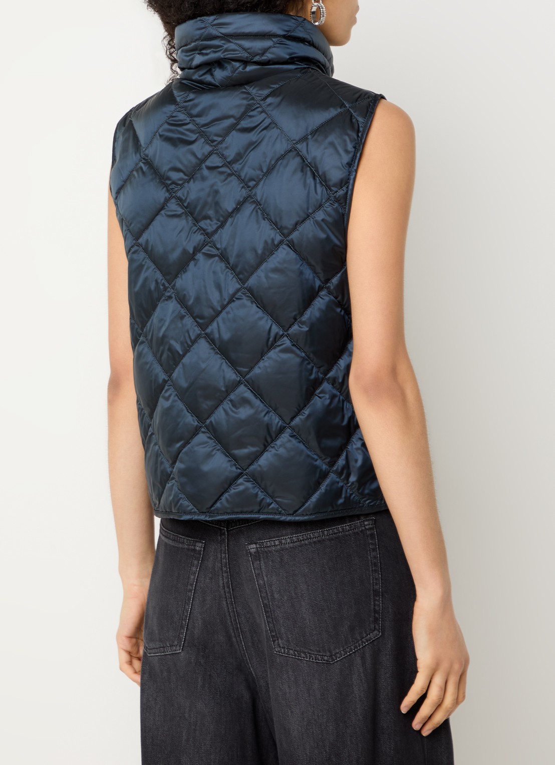 MaxMara Tregic gewatteerde bodywarmer met quilt patroon - achterkant donkerblauw