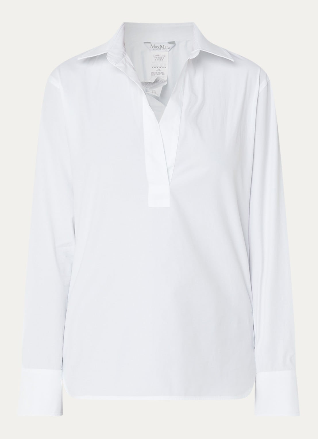 MaxMara Tuniek met V-hals - voorkant 2 wit