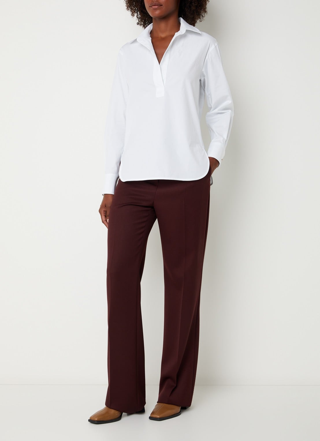 MaxMara Tuniek met V-hals - voorkant 3 wit
