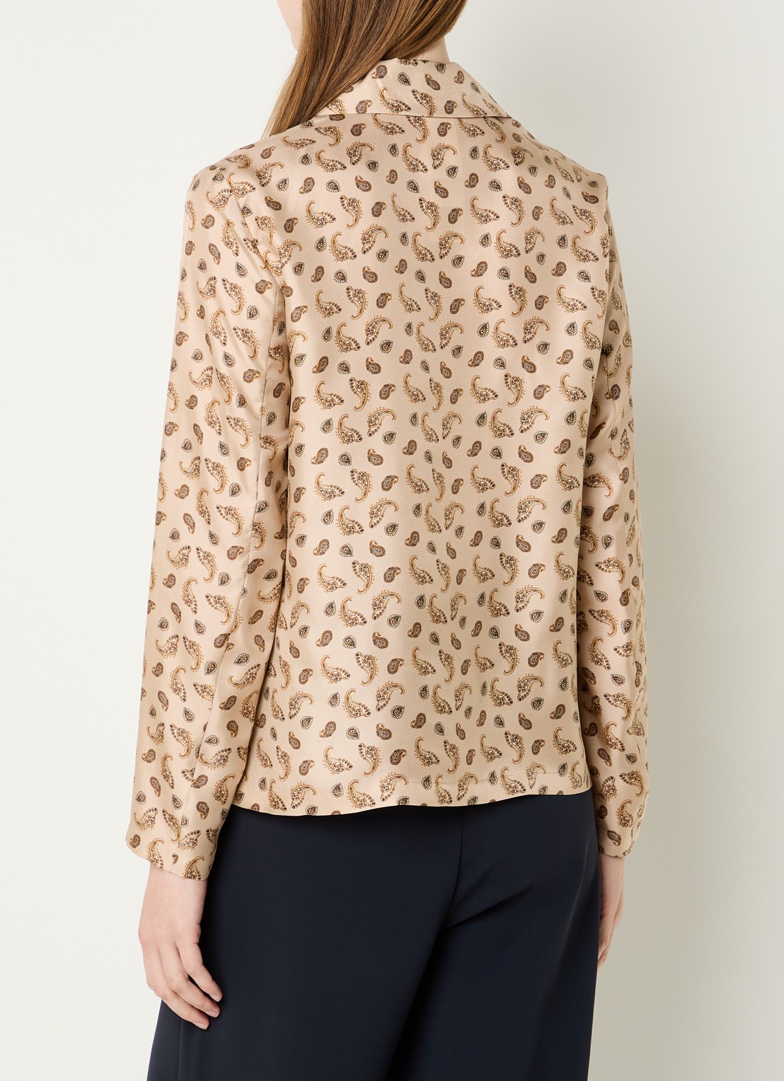 MaxMara Udente blouse van zijde met paisley dessin - achterkant 3 beige