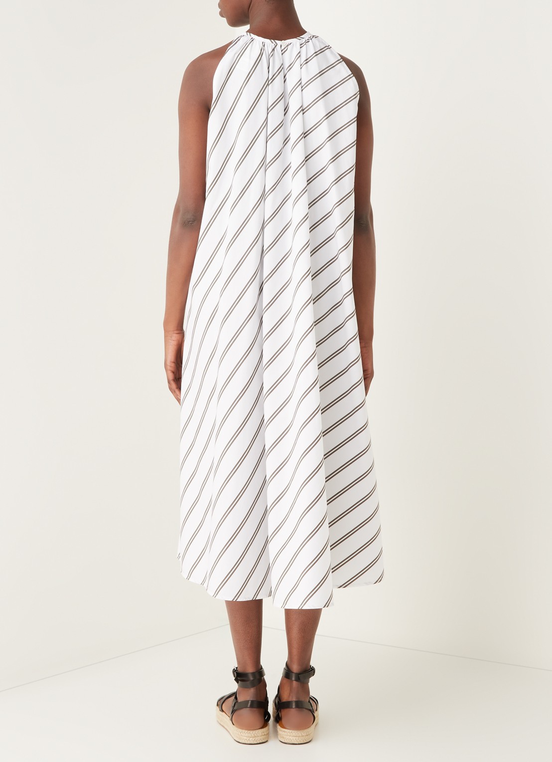 MaxMara Vischio midi jurk met streepprint - achterkant 5 wit