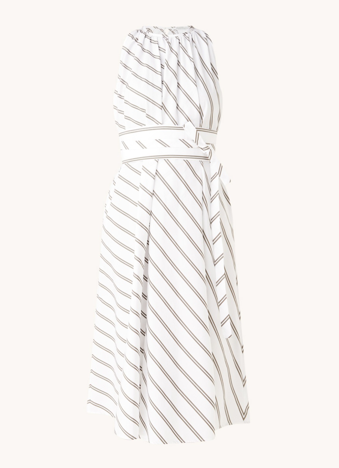 MaxMara Vischio midi jurk met streepprint - voorkant wit