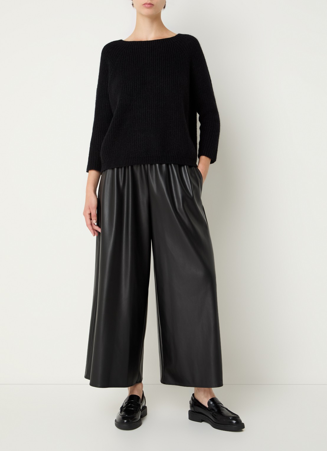 MaxMara Xeno grofgebreide trui - voorkant 5 zwart