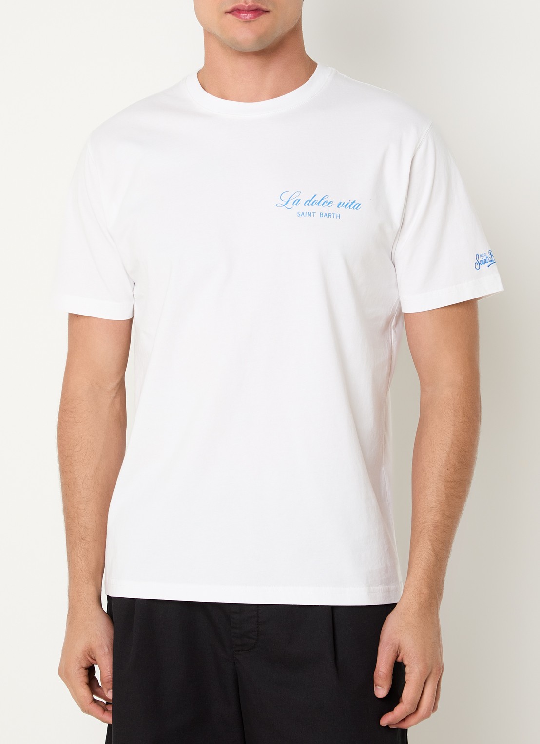 MC2 Saint Barth Car Portland T-shirt met logo- en backprint - achterkant 4 wit