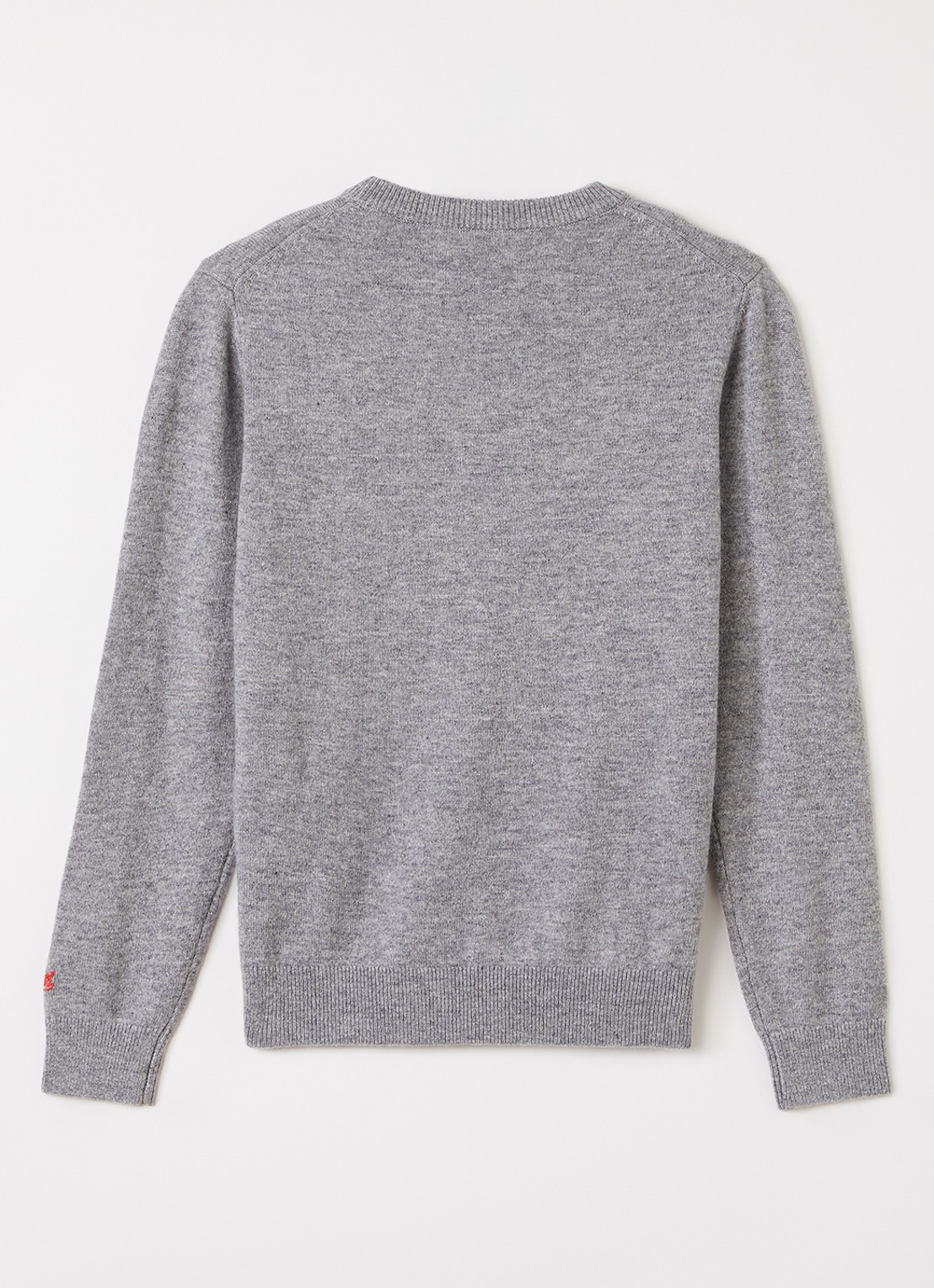 MC2 Saint Barth Douglas fijngebreide pullover in wolblend - voorkant 2 grijsmele