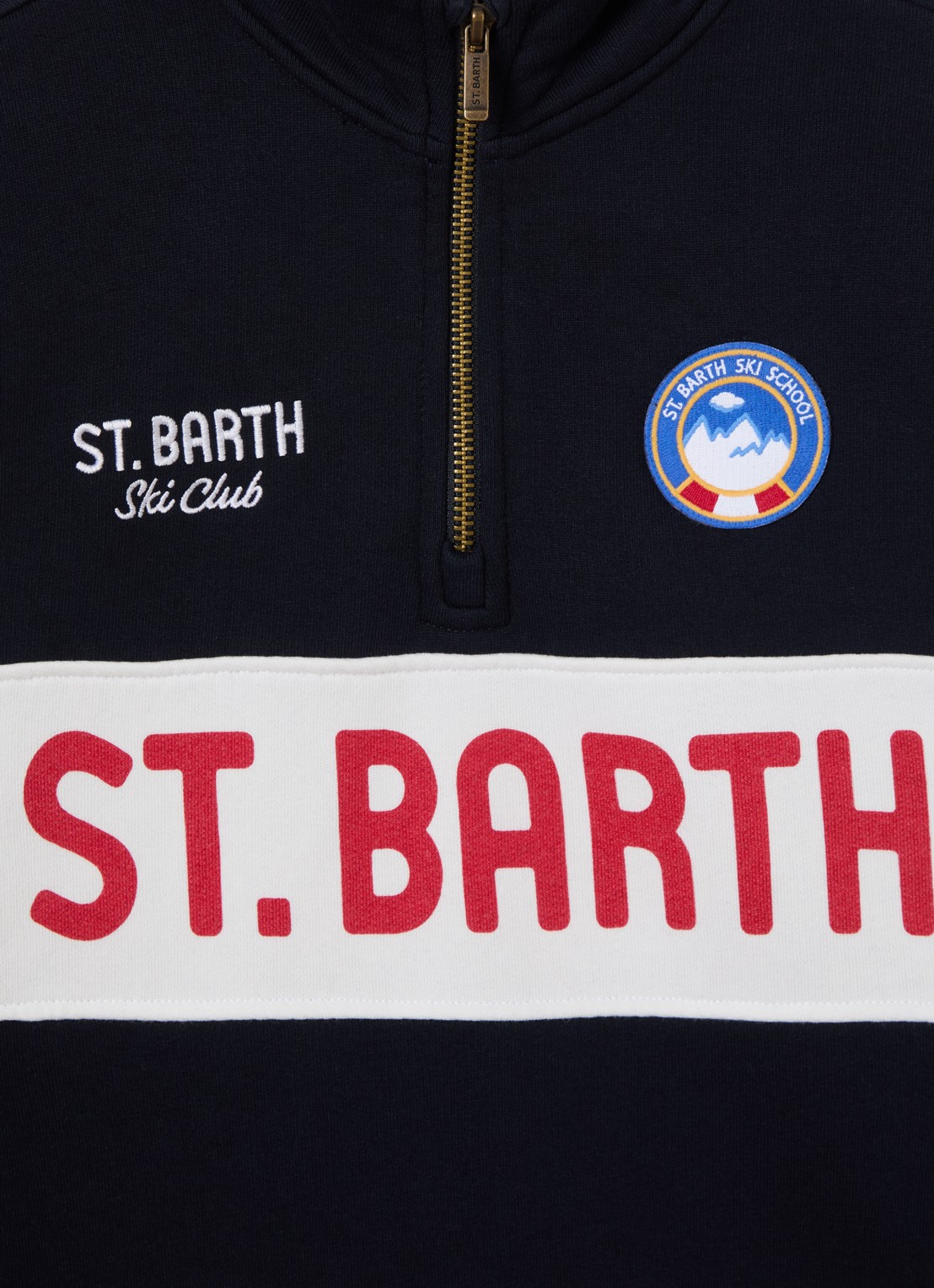 MC2 Saint Barth Kenneth sweater met borduring - detail donkerblauw