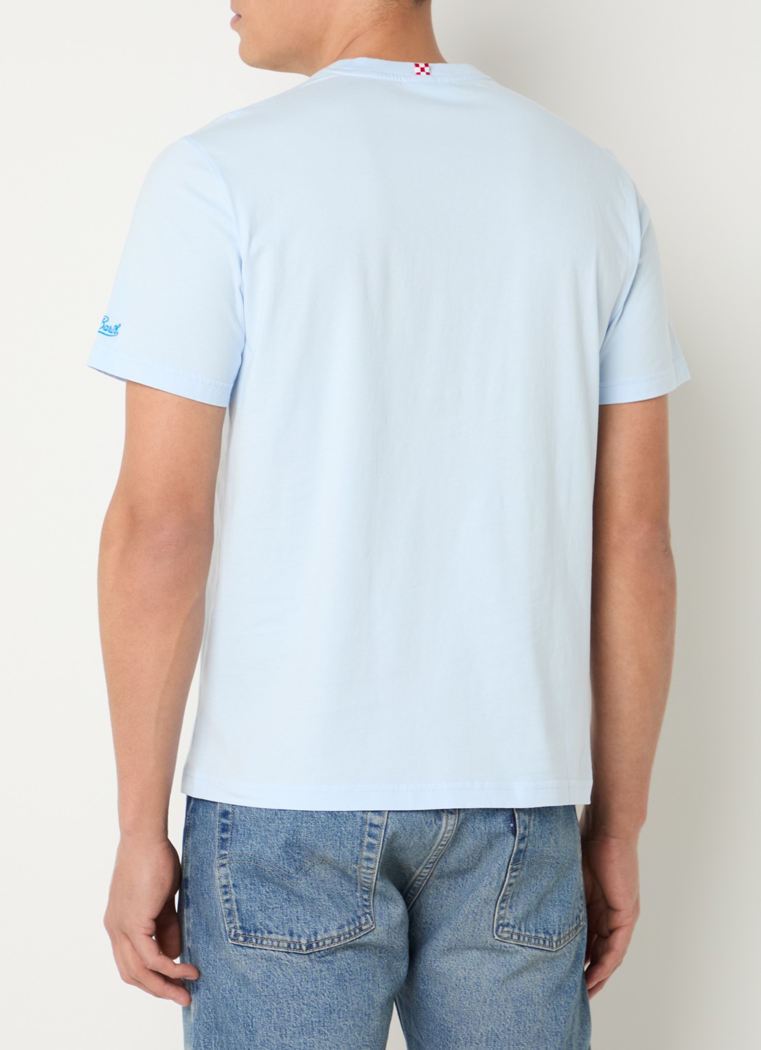MC2 Saint Barth Padel T-shirt met print - achterkant lichtblauw