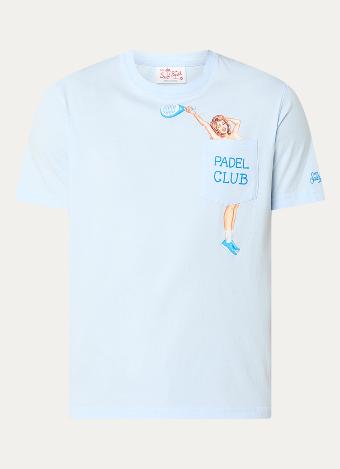 MC2 Saint Barth Padel T-shirt met print - voorkant 3 lichtblauw