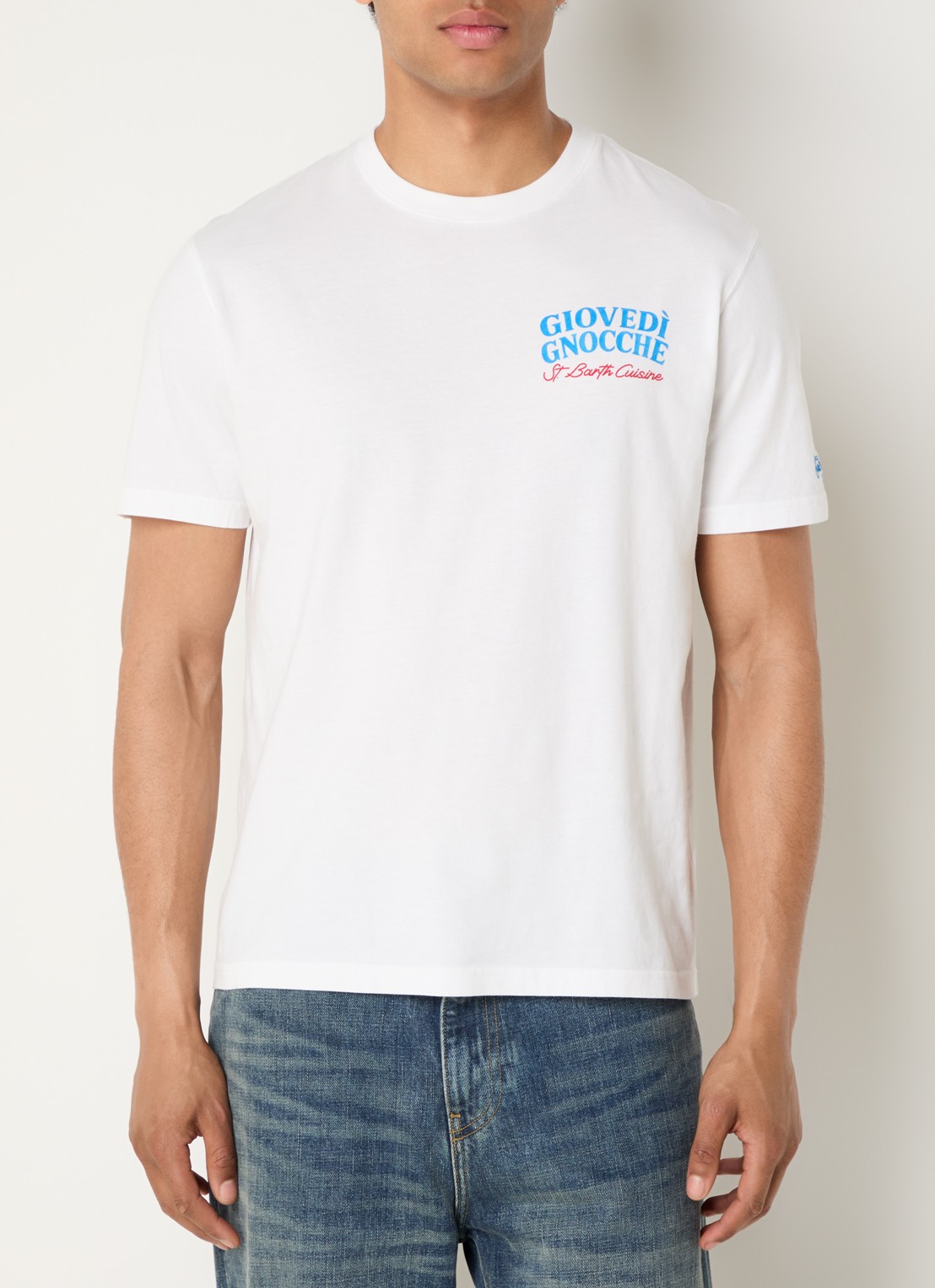 MC2 Saint Barth Portland T-shirt met logo- en backprint - achterkant wit