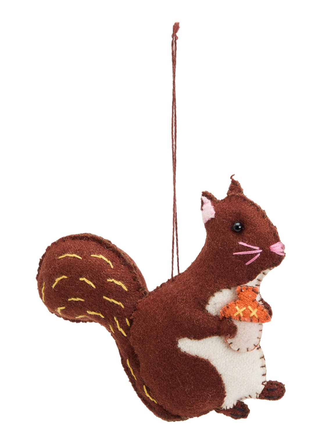 Meander Eekhoorn met eikel kersthanger 10 cm - voorkant 2 bruin