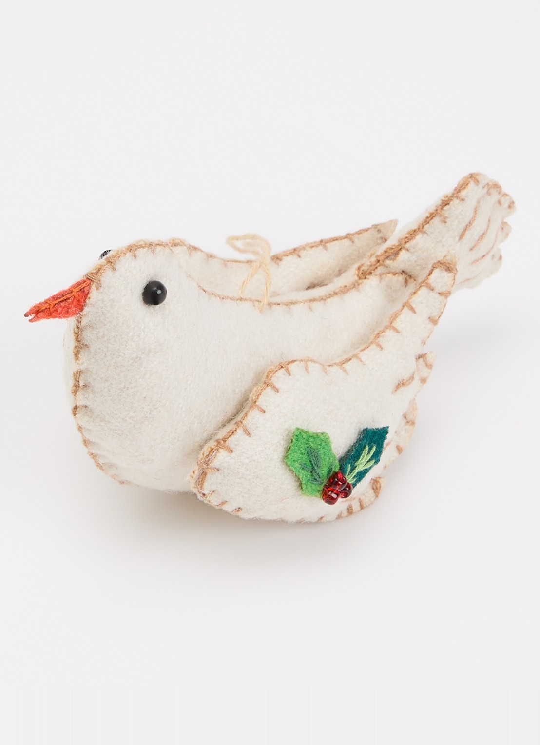 Meander Kerst duif kersthanger 7 cm - detail wit