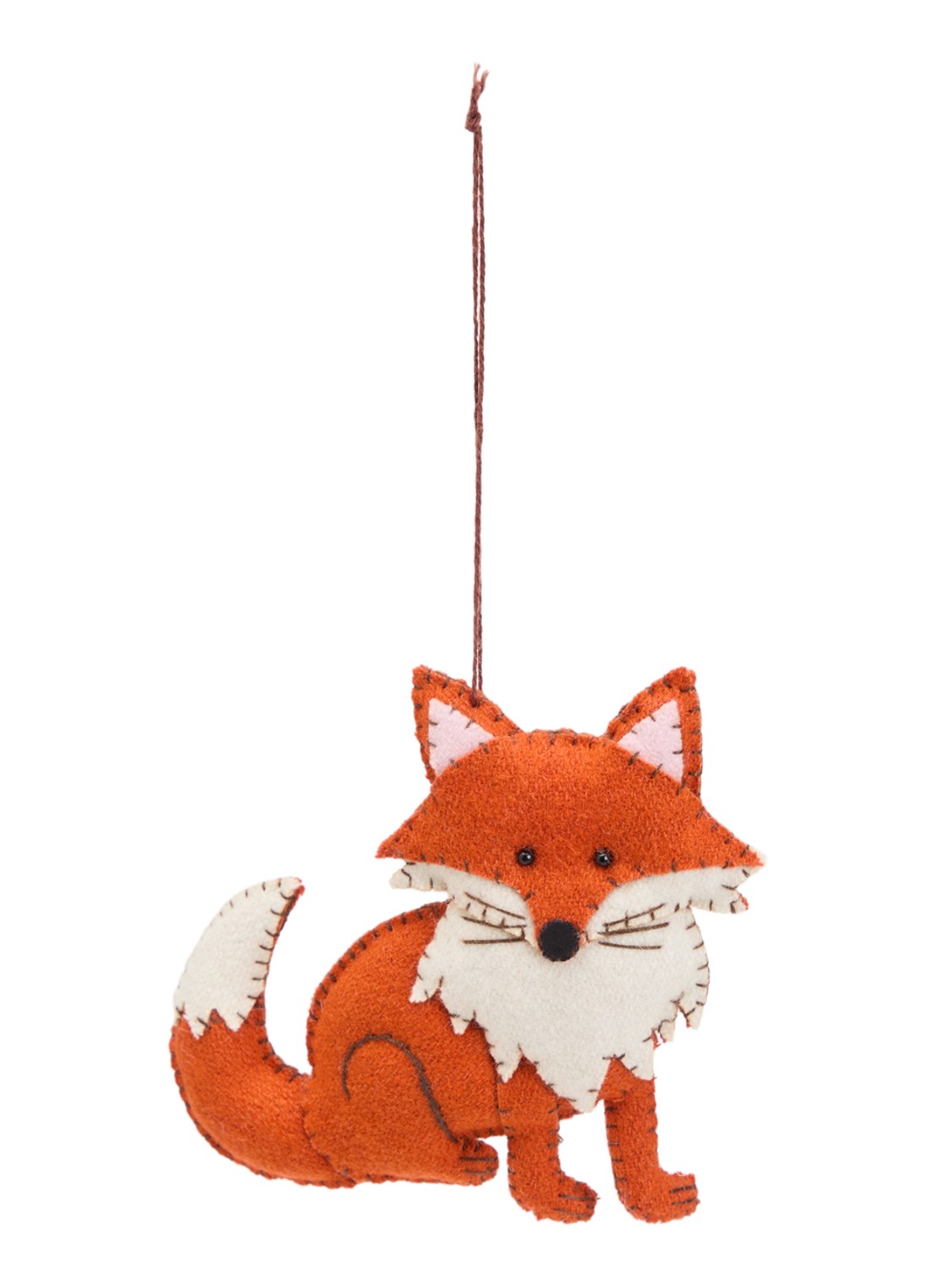 Meander Vos kersthanger 11 cm - voorkant 2 oranje