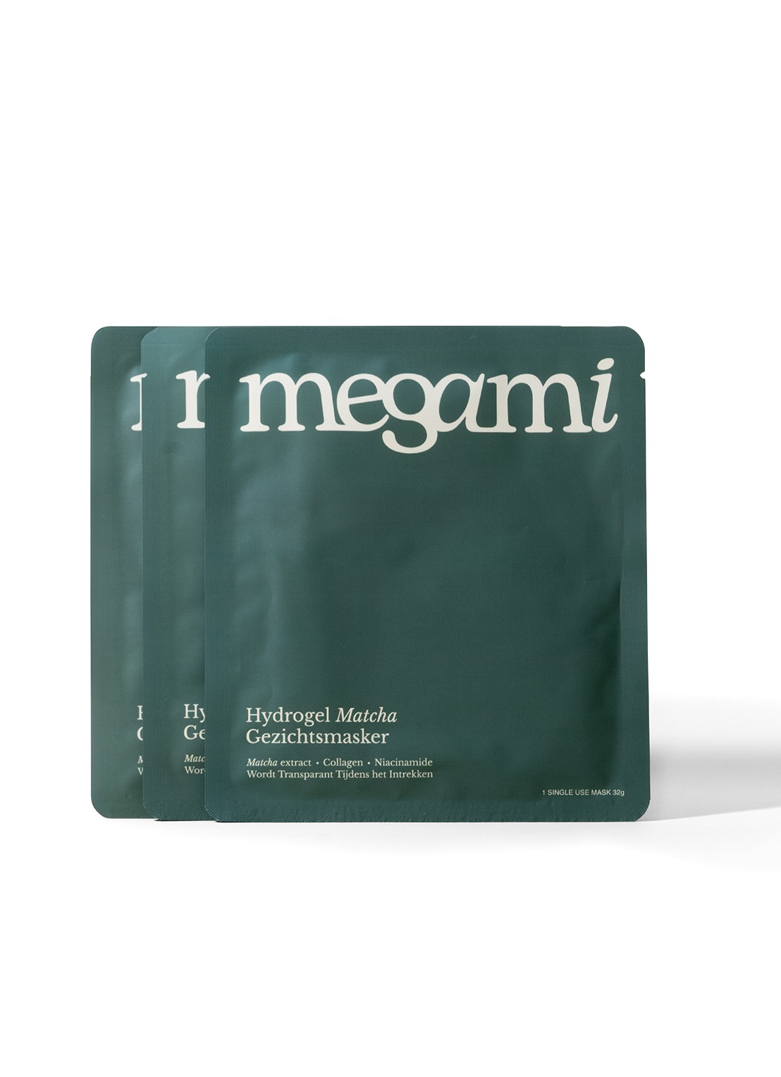 MEGAMI Matcha Mask - gezichtsmasker 3 stuks - voorkant 2 undefined