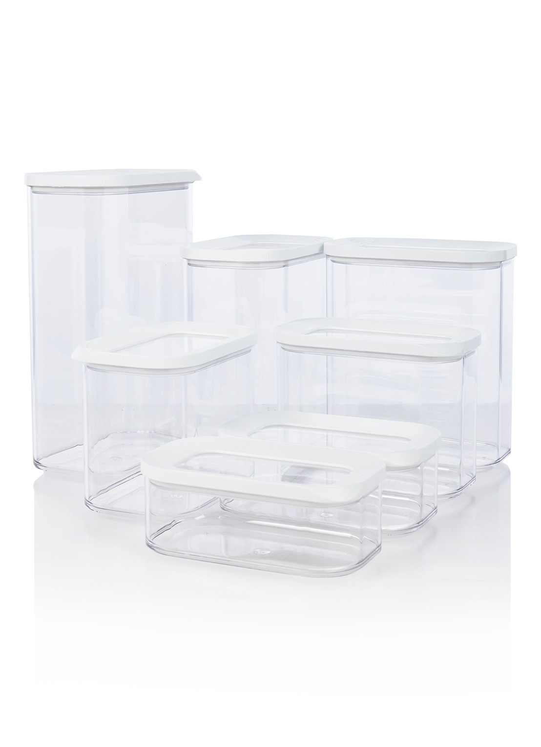 Mepal Modula voorraaddoos set van 7 - voorkant transparant