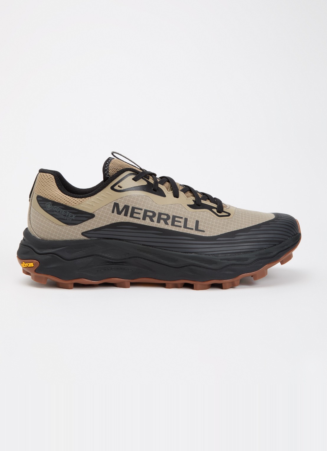 Merrell Agility Peak 6 GTX sneaker met mesh details - voorkant beige