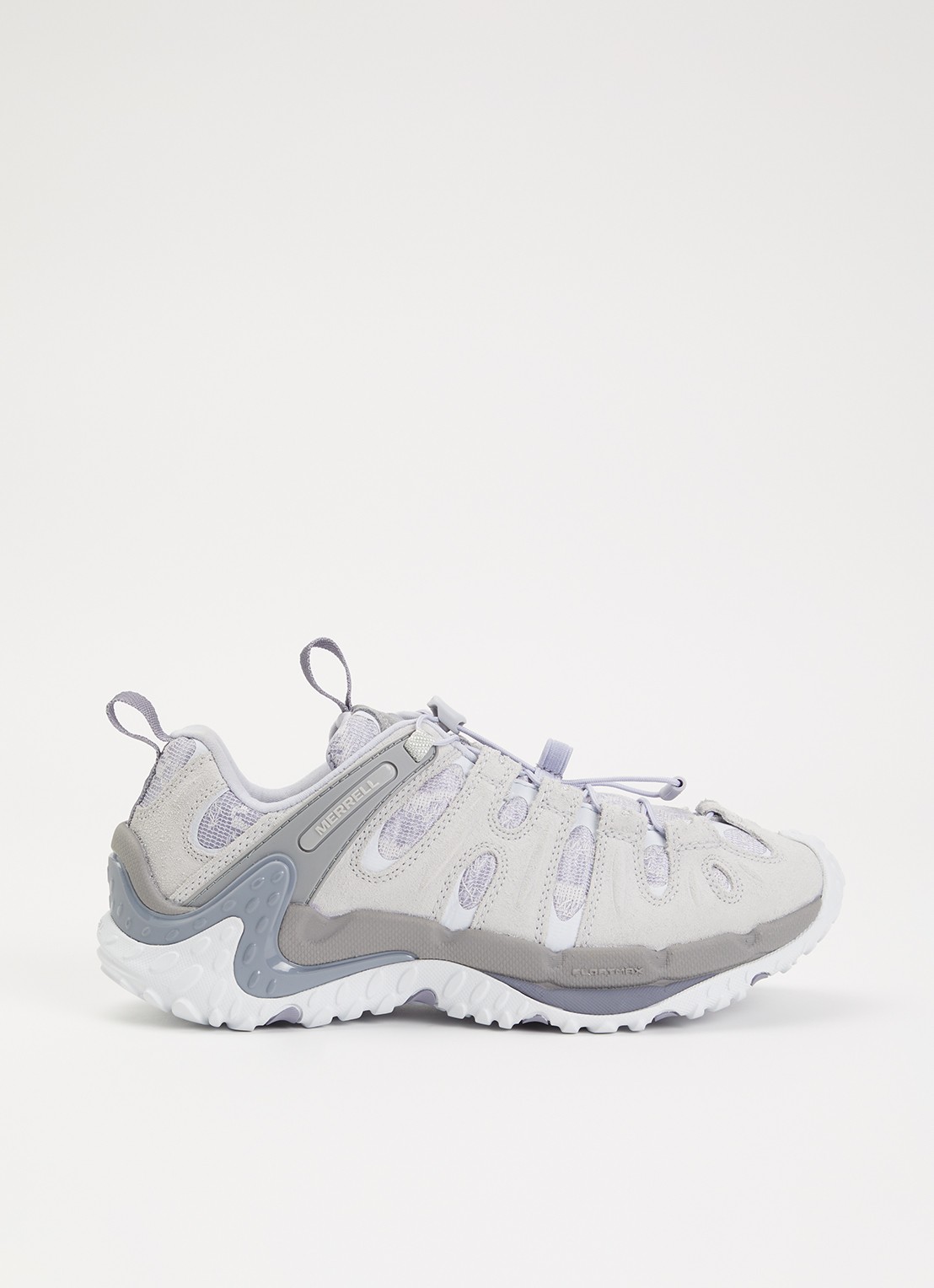 Merrell Cham Redux RMT 1TRL sneaker met suède details  - voorkant grijs