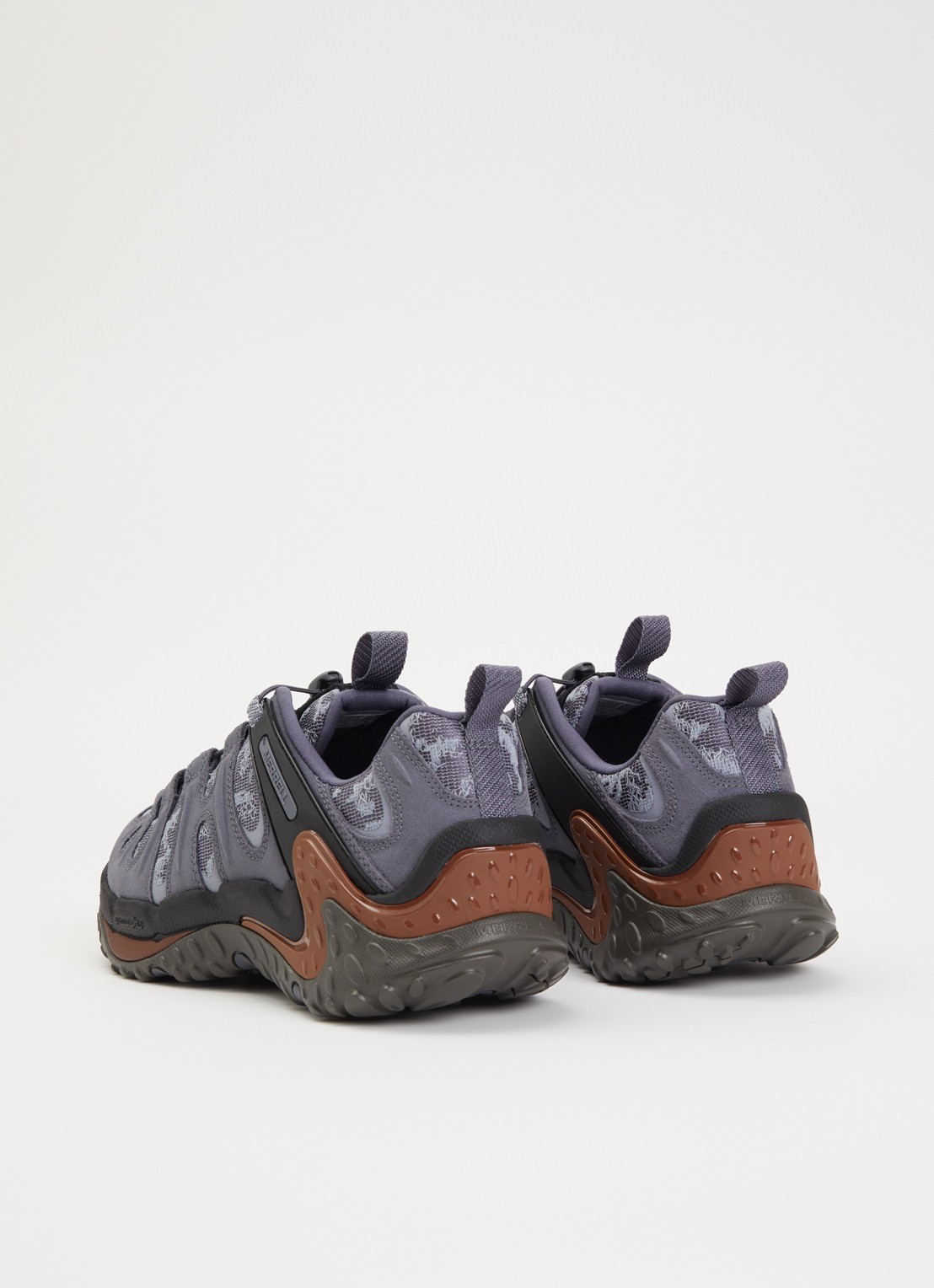 Merrell Cham Redux RMT 1TRL sneaker met suède details  - achterkant blauwgrijs