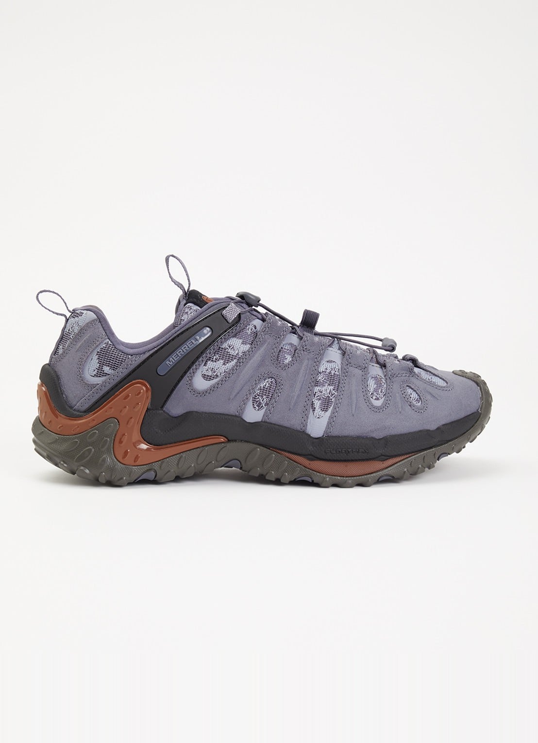 Merrell Cham Redux RMT 1TRL sneaker met suède details  - voorkant 2 blauwgrijs