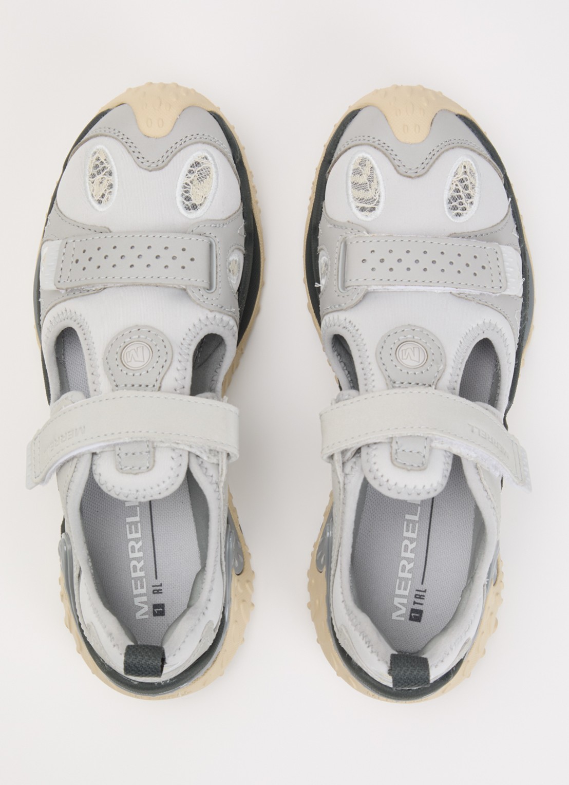 Merrell Cham Redux Sieve sneaker met leren details - detail 3 grijs