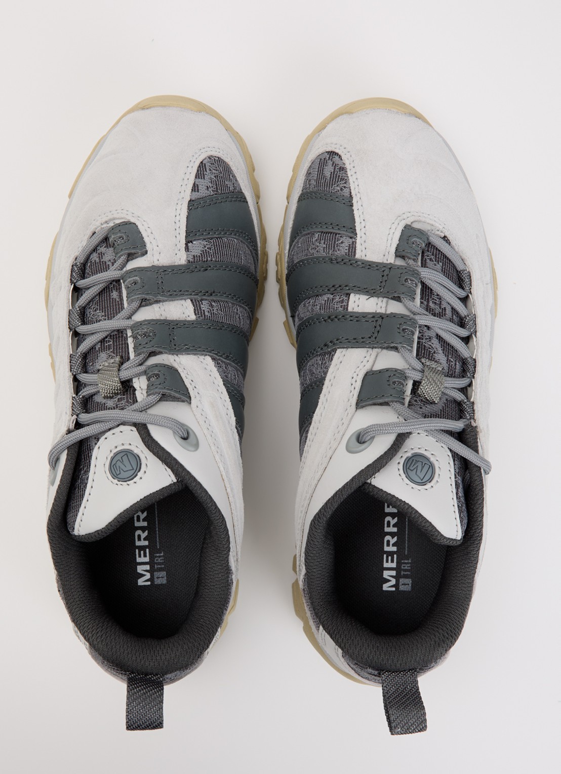 Merrell Moab 2 Remix sneaker van leer met mesh details - detail 4 lichtgrijs