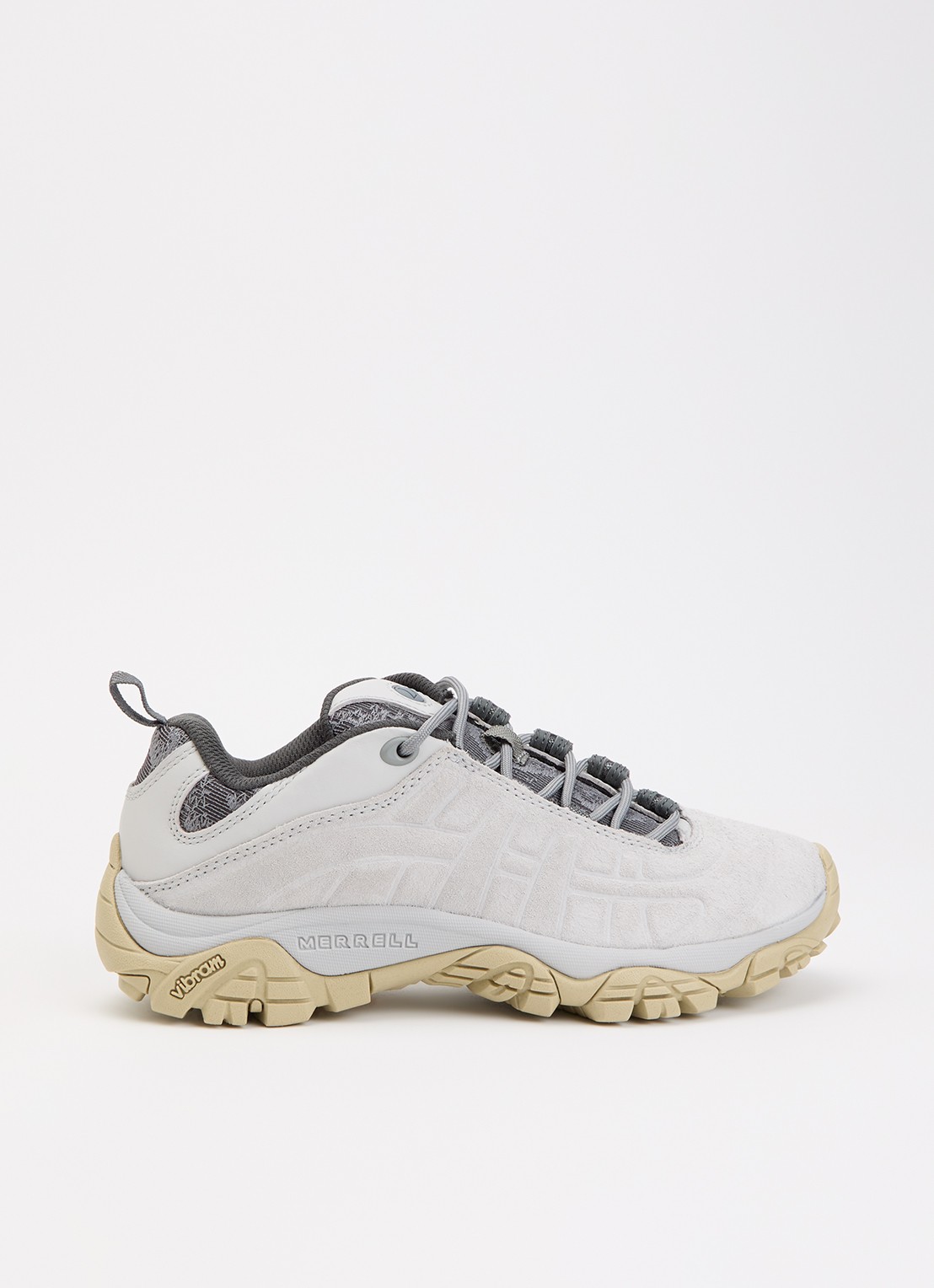 Merrell Moab 2 Remix sneaker van leer met mesh details - voorkant lichtgrijs