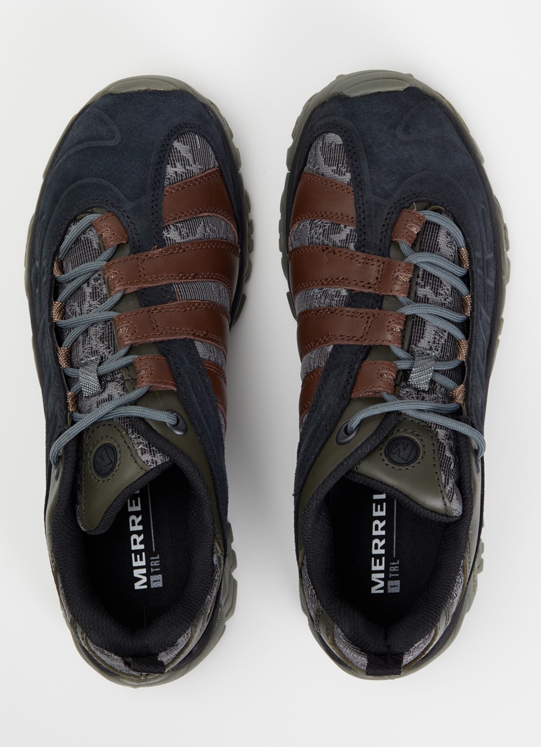 Merrell Moab 2 Remix sneaker van leer met mesh details - detail 4 antraciet